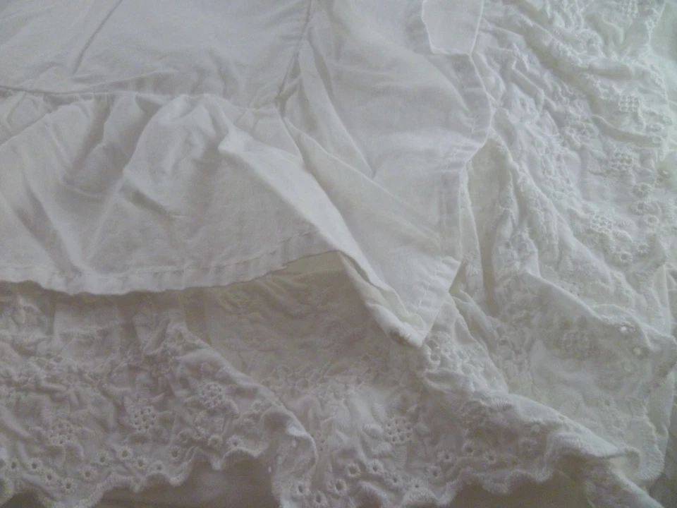 Просто потертый шик полный королева пододеяльник белый юбки кружева оборки 82 x 90 - Изображение 2 из 4