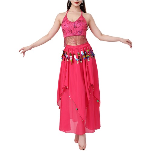 Damen Dancewear Crop Top Kleid Tanzoutfit Fasching Bauchtanz Quaste Saum - Bild 77 von 84