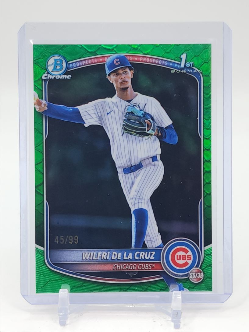 WILFRI DE LA CRUZ 2025 BOWMAN CHROME 1ST GREEN REPTILIAN CUBS /99 Q5981