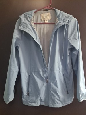 WP Weatherproof Wind Resistant Rain Jacket Light Blue Women's Sz S 