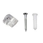 24 Pcs Mirror Hanging Kit Clear Plastic Holder Clips Screw Anchor Mount for Wall