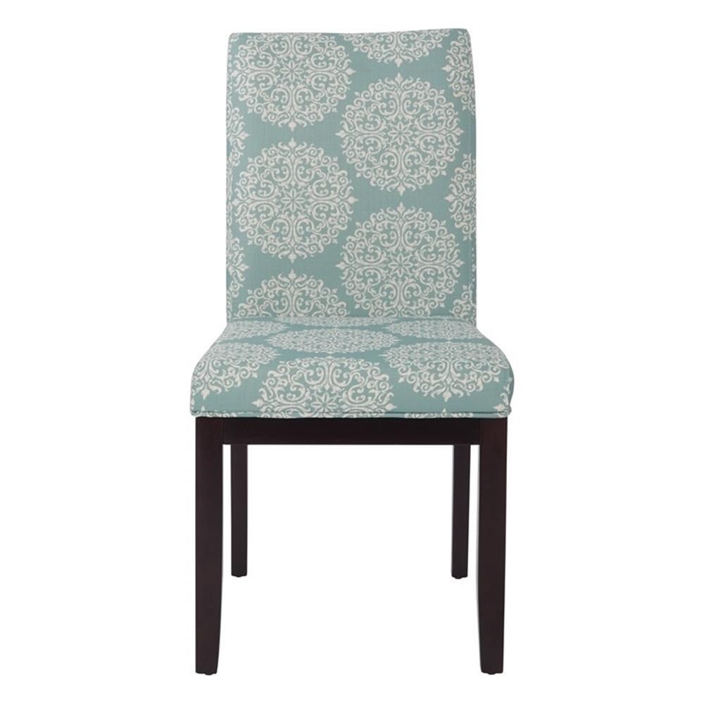 Pemberly Row Contemporary Parsons Chair in Gabrielle Sky Blue Fabric