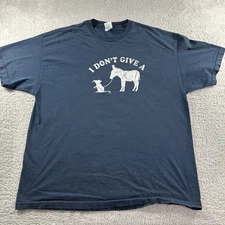 VINTAGE Y2K Humor Funny Shirt Mens 2x Black I Don't Give A ... Donkey Rat