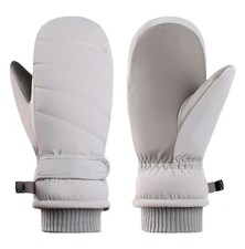 Winter Ski Mittens for Women Men - Warm Water-repellent Snow Medium Gray