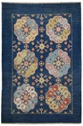 Kazak Pakistan Rug Navy Blue Geometric Modern Design Oriental Carpet 3X5 ft