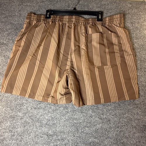 NWT Arizona Jean Co Jogger Shorts Mens XL 5" Inseam Above Knee Brown Striped - Picture 3 of 8