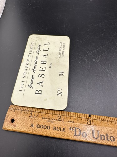 VINTAGE 1951 Ticket Stubs Junior American Legion Baseball Season Ticket Lot - Picture 12 of 12