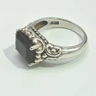 Vintage Black Stone Solid 925 Sterling Silver Ring Sz6