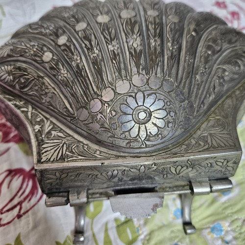 Zimbalist Thorens? Shell Musical Jewelry Seashell Nickel Silver Plated on Brass - Picture 4 of 11