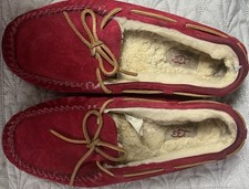 UGG Australia Dakota Red Suede Moccasin Slippers Women's Size 10 Shoes 5612
