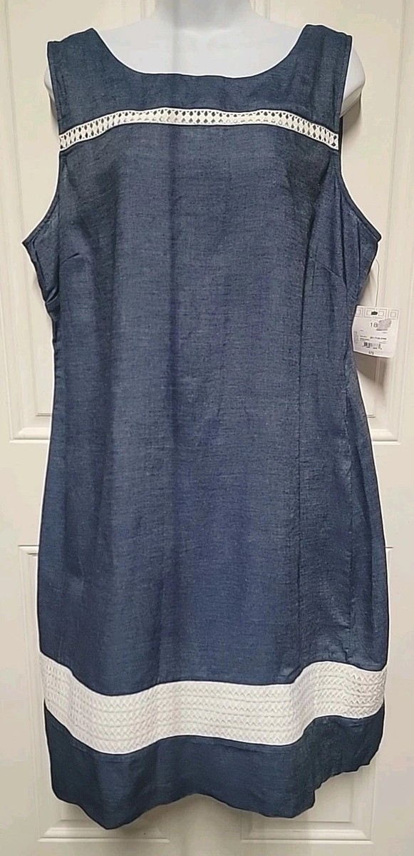 NEW Women's Denim Dress Lightweight Denim LIZ CLAIBORNE dress Size 18 | eBay
