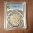 Morgan Dollar 1891 Carson City PCGS MS61 Silver $1 Coin Uncirculated