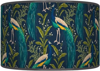 Pfau Trommel Lampenschirm 18 Zoll türkis blau Decke Boden Tisch Leuchte Schirm Retro