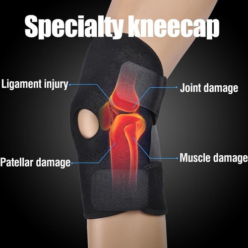 Knee Brace Support Sleeve Adjustable Open Patella Stabilizer U8N1 Protector D2Z6 - Foto 5 di 10