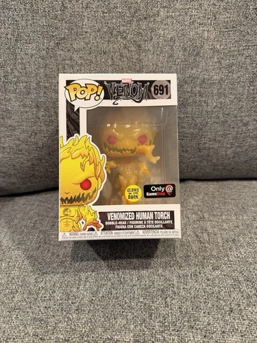 Funko Pop! Venom Venomized Human Torch #691 Gamestop Exclusive GITD