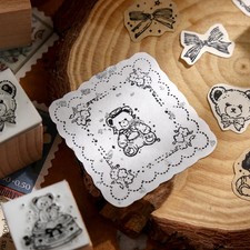 Holzstempel Set f&uuml;r Basteln Karten Scrapbooking Kawaii Motive klein