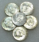 1966-1968 Kennedy Silver Half Dollar AU/BU Bright Luster lot of 6 coins #F284