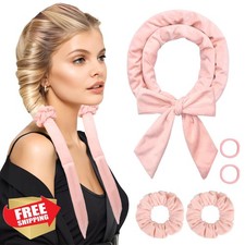 Pink Heatless Curls Overnight Hair Curlers Long Hair