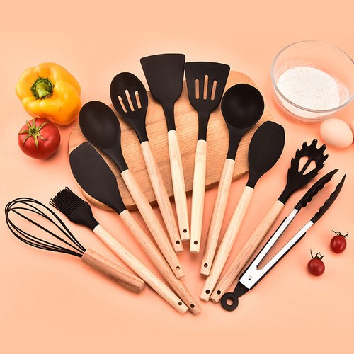 12 Pcs Kitchen Utensils Set Silicone Cooking Nonstick Spatula Turner Spoon Tools - Picture 3 of 17