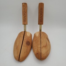 Hanover Wood Brass Shoe Trees Pair 12" Adjustable Vintage Shoe Shapers VGC USA