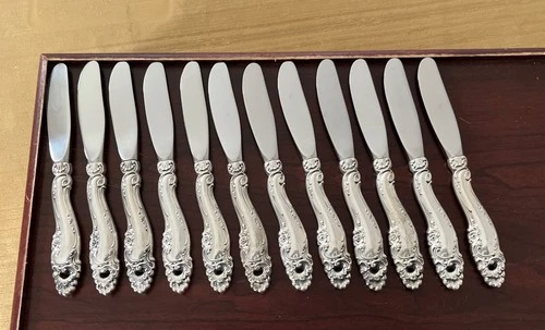 Sterling Silver Set of 12 Butter Spreader Knives by Gorham - Decor
