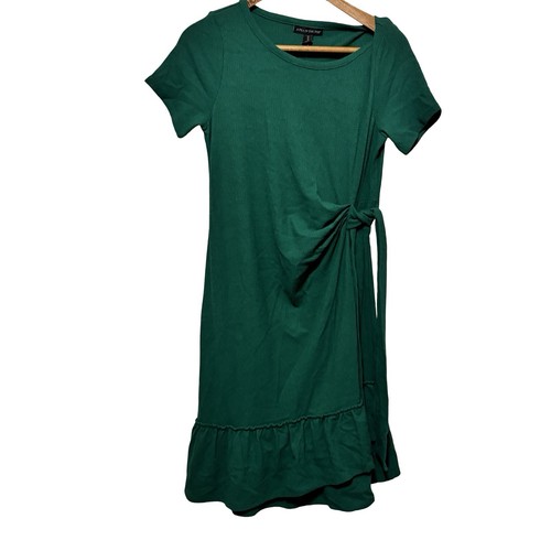 A Pea In The Pod Side Tie Ruffle Hem Maternity Mini Dress Size Medium green - Picture 2 of 6
