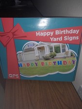 Happy Birthday Yard Sign with Metal Stakes Outdoor Lawn Decor