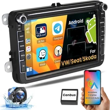 Hikity Carplay 8 Inch Android Car Stereo for VW Seat Skoda Bluetooth GPS A3054
