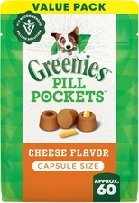 Greenies Pill Pockets for Dogs Large Size, Soft Dog Treats, Cheese Flavor, 15.8 