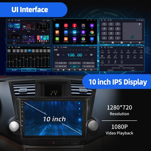 For 2008-2013 Toyota Highlander Upgraded Android14 Car Stereo JBL BT Radio 2+32G - Picture 8 of 15
