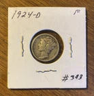 1924-D Mercury Dime Denver Roaring Twenties Era 90% Silver Winged Liberty Coin