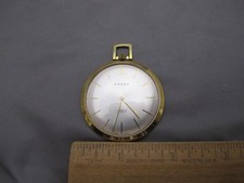 Vintage Mid-Century Swiss ARNEX 17 Jewel POCKET WATCH-Gold Plated-Runs Well
