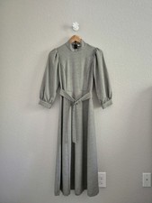 Zara Women Elegant Houndstooth Maxi Belted Dress Gray Size XS