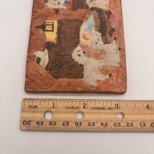 Schlafendes Jesuskind Krippe Schaf Ziege Weihnachten handbemalt Harz 3x4,5 Zoll - Bild 8 von 8