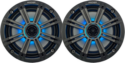 6.5'' 195W RGB Marine Speakers Pair with Charcoal Grilles for Boats