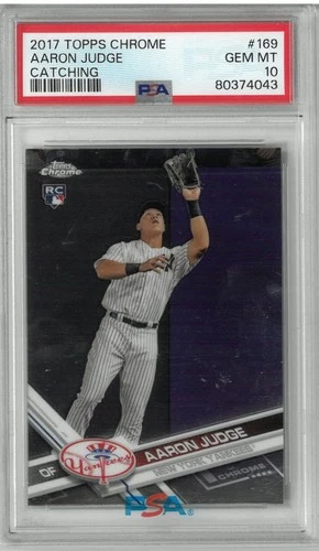 2017 Topps Chrome - Aaron Judge #169 Catching (RC) PSA 10 Gem Mint