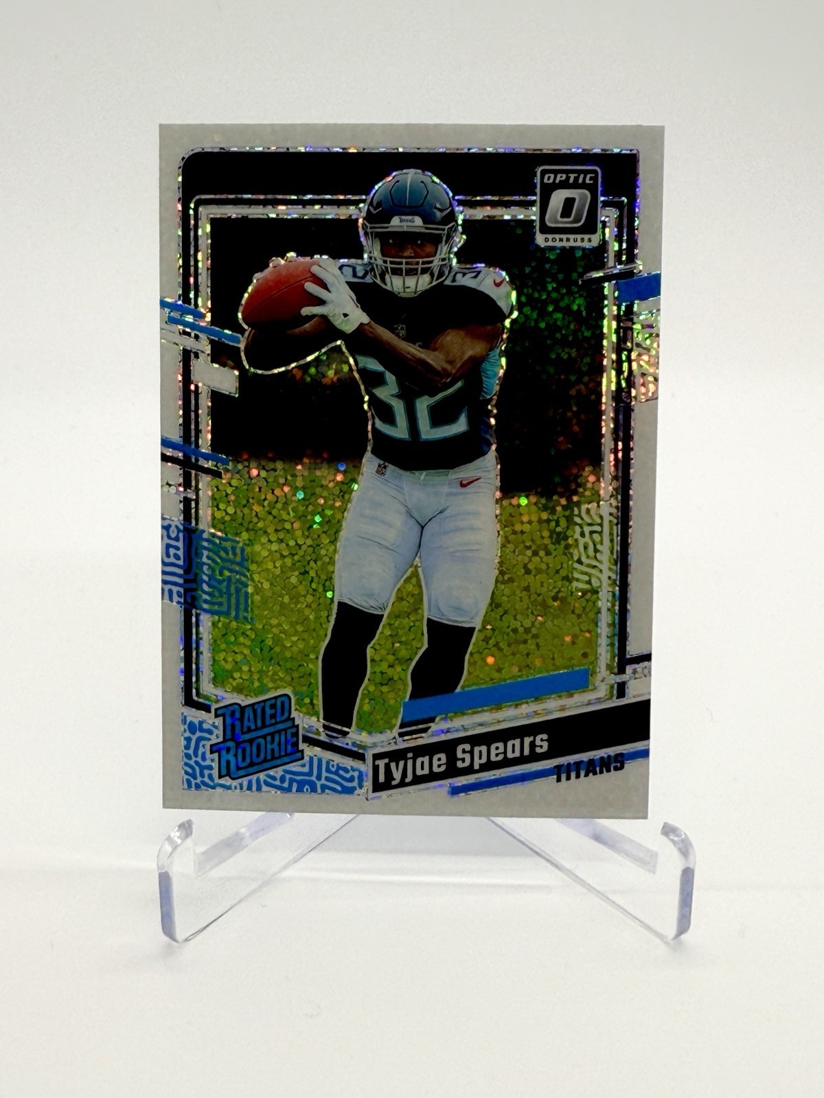 2023 Panini Donruss Optic - Rated Rookie WHITE SPARKLE #297 Tyjae Spears (RC)