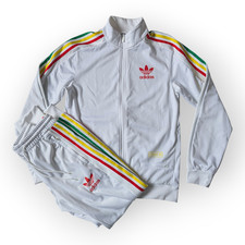 Adidas Rasta Chile 20 TRACKSUIT JACKET & PANTS Size S, White Tri-color Jamaica