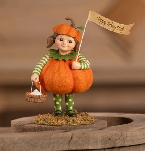Bethany Lowe Thanksgiving Petunia Pumpkin Pie TD4163 Free Shipping - Picture 1 of 3
