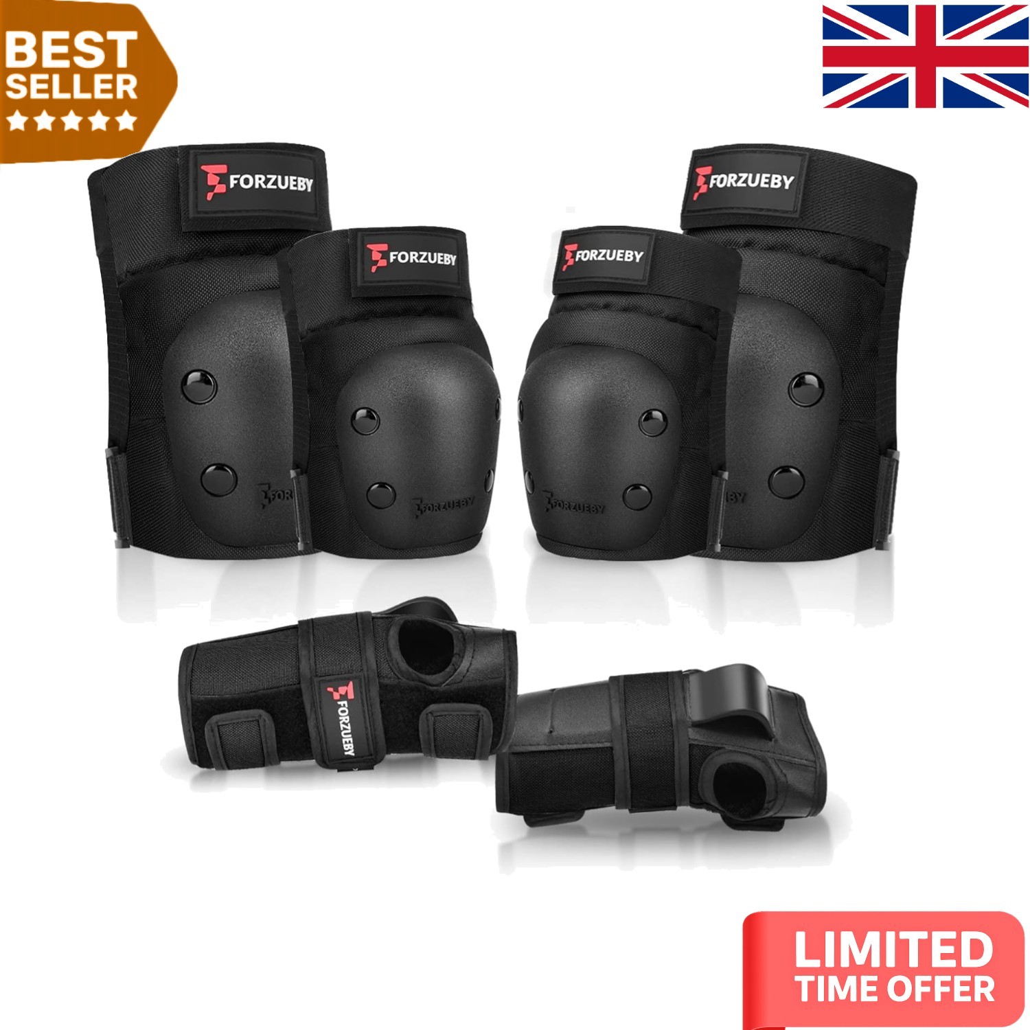 6-in-1 Protective Gear Set: Knee Pads, Elbow Pads & Wrist Guards for Sports