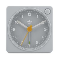 BC02X Braun classic analogue travel alarm clock - grey Easy to read dial