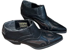 Roper Sarah TooledInLay Ankle Boot Black Brown Size 7.5 M NEW western bootie