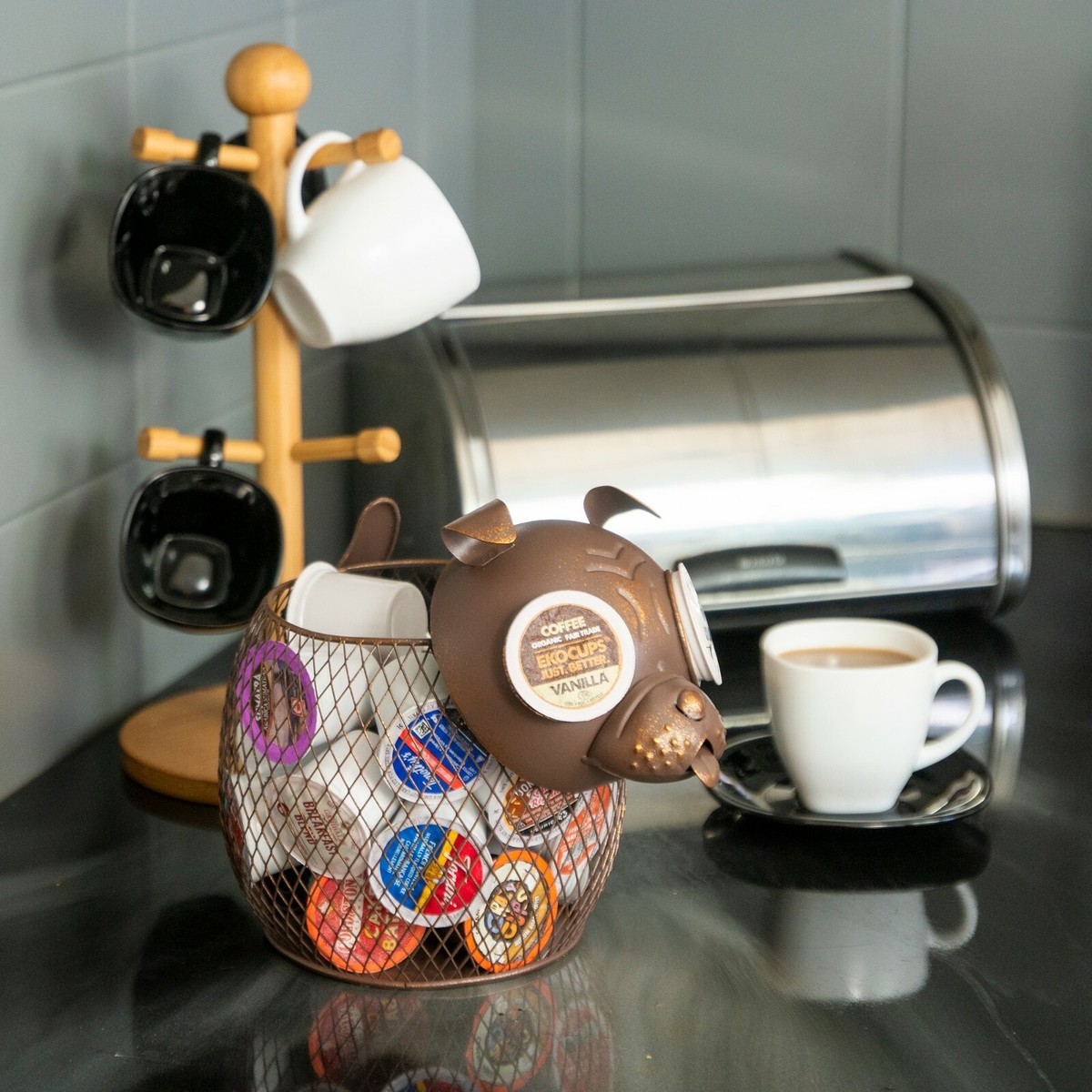 Made Easy Kit Coffee Pod Organizer, Coffee Bar Functional Dcor, Bulldog Made Easy Kit Coffee Pod Organizer, Coffee Bar Functional Dcor, Bulldog