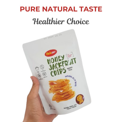 PAKCHIPS Premium Dried Honey Jackfruit Healthy Chip Snack No Added Sugar 6 x 50g
