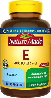 Nature Made Vitamin E 180 mg 400 IU dl-Alpha Supplement for Antioxidant Support