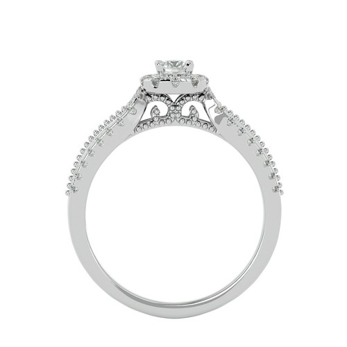 Certified 0.50 TCW Lab Grown Diamonds Solitaire Sterling Silver Engagement Ring - Picture 17 of 32