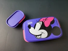 Tupperware Disney Minnie Slim Lunch Divided Container with Seal Pink Purple New