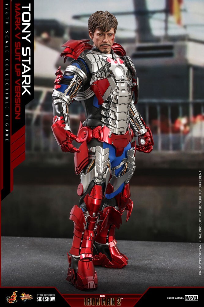 Hot Toys Iron Man Mark V MMS599 Tony Stark Suit up Version 1/6