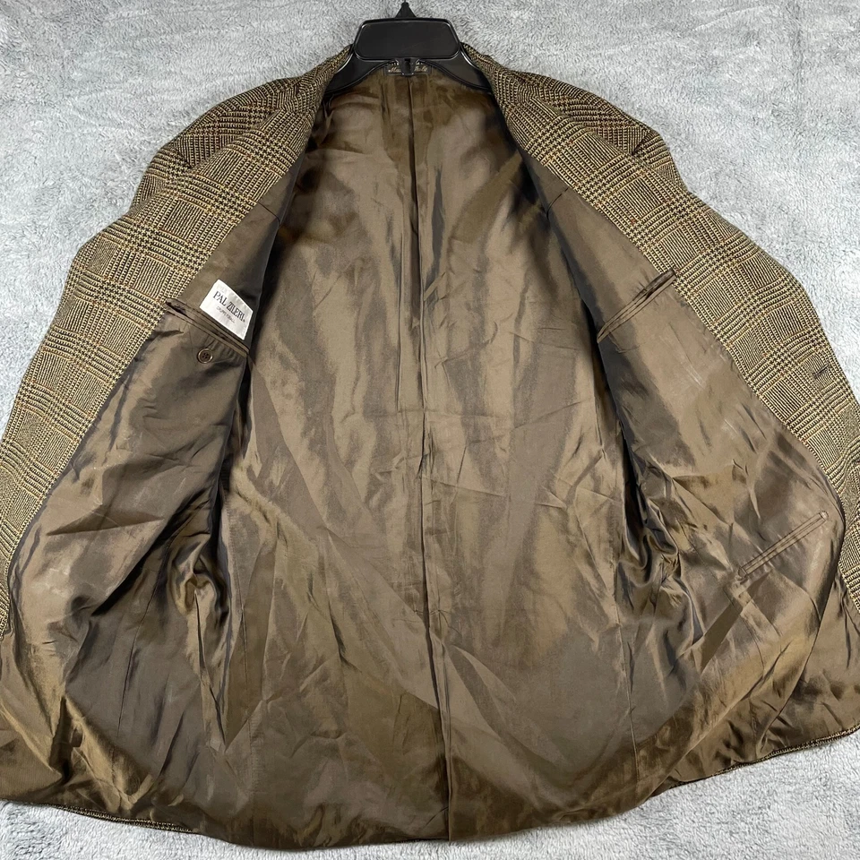 Blazer de Colección Pal Zileri Para Hombres US42 Marrón a Cuadros Lana Cachemira Hecho en Italia Traje Chaqueta Foto 4 de 4