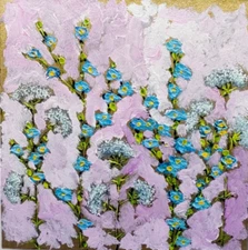 Flowers Original oil Painting Gift for her Wildflowers wall art Handmade Ooak